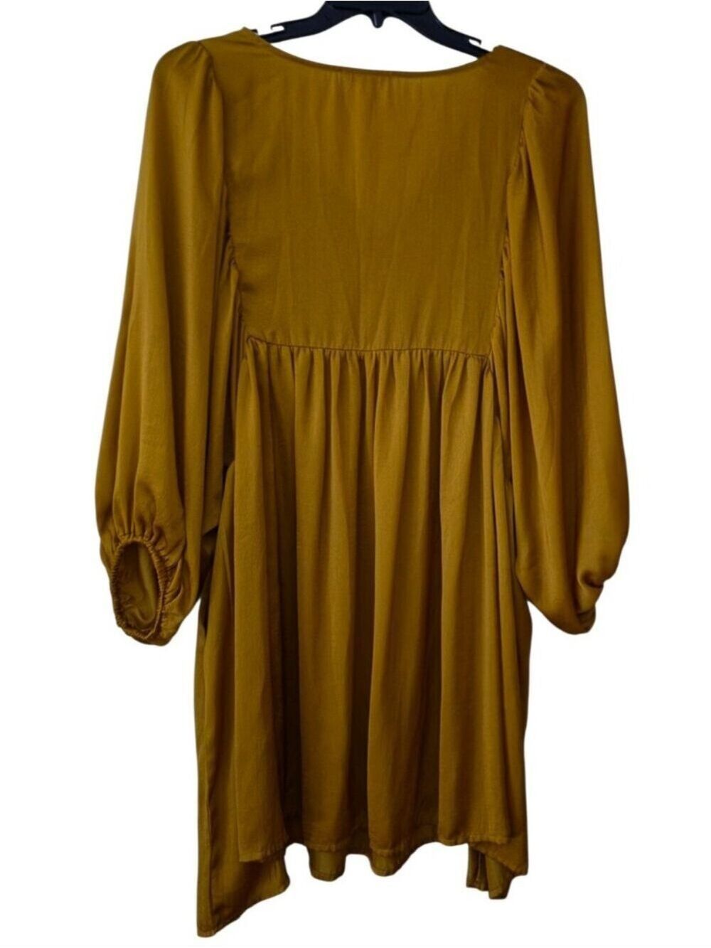 Easel Los Angeles Dress Large Hot Mustard 3/4 Sleeve - Picture 3 of 7